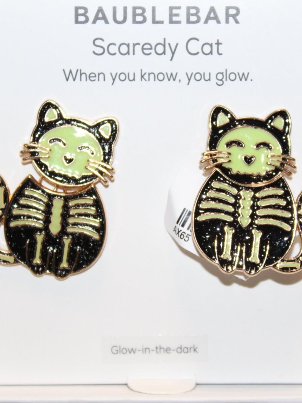 NWT Baublebar scaredy cat earrings GLOW IN THE DARK! - Picture 6 of 6